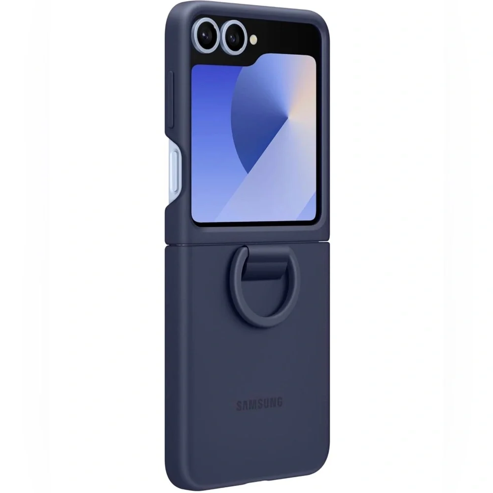 SAMSUNG Galaxy Z Flip 6 Silicone Phone Case, Protective Cover with Built-in Ring